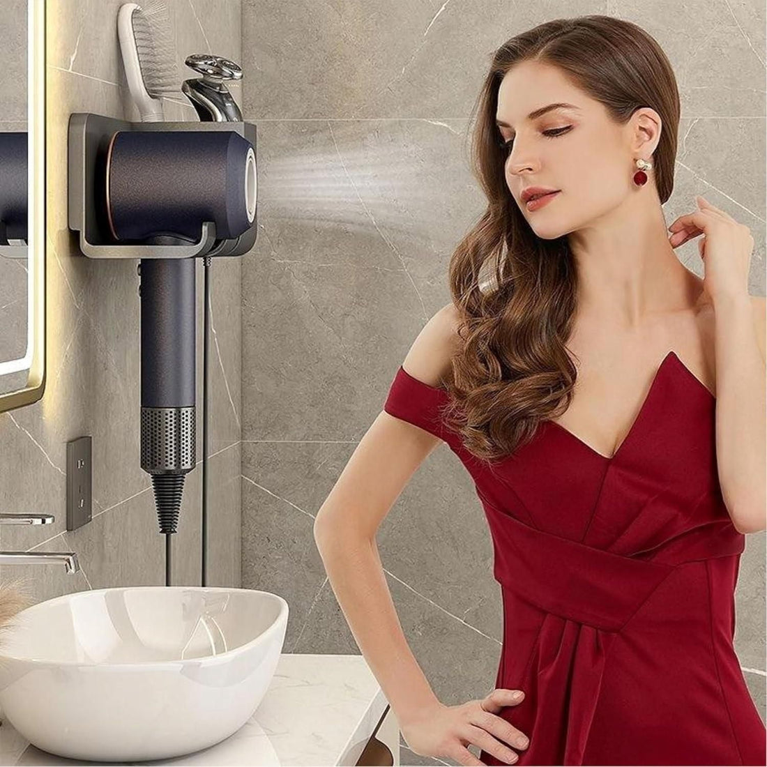 Self Adhesive Hair Dryer Rack